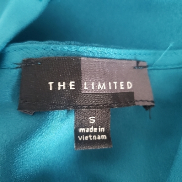 The Limited Long Sleeve Mini Dress Woman's Size Small S Teal Cinched Waist EUC - Picture 5 of 5